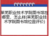 莱芜职业技术学院图书馆在哪里，怎么样(莱芜职业技术学院图书馆位置评价)