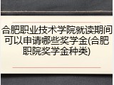 合肥职业技术学院就读期间可以申请哪些奖学金(合肥职院奖学金种类)