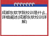 成都东软学院校训是什么，详细阐述(成都东软校训详解)