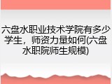 六盘水职业技术学院有多少学生，师资力量如何(六盘水职院师生规模)