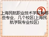 上海民航职业技术学院有哪些专业，几个校区(上海民航学院专业校区)