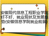 安徽现代信息工程职业学院好不好，就业现状及发展趋势(安徽信息学院就业前景)