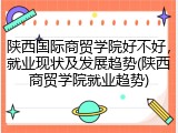 陕西国际商贸学院好不好，就业现状及发展趋势(陕西商贸学院就业趋势)