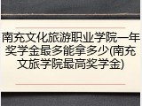 南充文化旅游职业学院一年奖学金最多能拿多少(南充文旅学院最高奖学金)