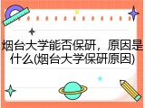 烟台大学能否保研，原因是什么(烟台大学保研原因)