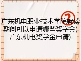 广东机电职业技术学院就读期间可以申请哪些奖学金(广东机电奖学金申请)