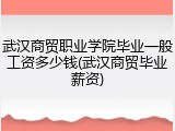 武汉商贸职业学院毕业一般工资多少钱(武汉商贸毕业薪资)