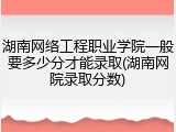湖南网络工程职业学院一般要多少分才能录取(湖南网院录取分数)