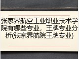 张家界航空工业职业技术学院有哪些专业，王牌专业分析(张家界航院王牌专业)