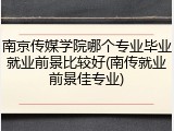 南京传媒学院哪个专业毕业就业前景比较好(南传就业前景佳专业)