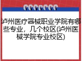 泸州医疗器械职业学院有哪些专业，几个校区(泸州医械学院专业校区)
