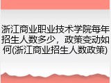 浙江商业职业技术学院每年招生人数多少，政策变动如何(浙江商业招生人数政策)