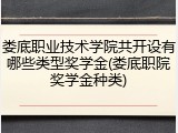 娄底职业技术学院共开设有哪些类型奖学金(娄底职院奖学金种类)