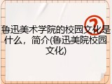 鲁迅美术学院的校园文化是什么，简介(鲁迅美院校园文化)