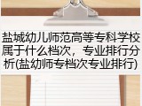 盐城幼儿师范高等专科学校属于什么档次，专业排行分析(盐幼师专档次专业排行)