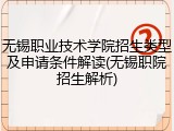 无锡职业技术学院招生类型及申请条件解读(无锡职院招生解析)