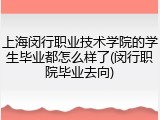 上海闵行职业技术学院的学生毕业都怎么样了(闵行职院毕业去向)