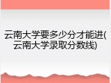 云南大学要多少分才能进(云南大学录取分数线)