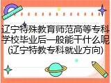 辽宁特殊教育师范高等专科学校毕业后一般能干什么呢(辽宁特教专科就业方向)