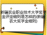 新疆农业职业技术大学奖学金评定细则是怎样的(新疆农大奖学金细则)