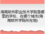 海南软件职业技术学院是哪里的学校，在哪个城市(海南软件学院所在地)