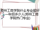 郑州工商学院什么专业最好，一年招多少人(郑州工商学院热门专业)