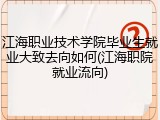 江海职业技术学院毕业生就业大致去向如何(江海职院就业流向)