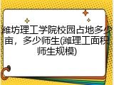 潍坊理工学院校园占地多少亩，多少师生(潍理工面积师生规模)