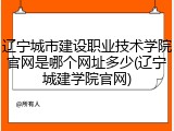 辽宁城市建设职业技术学院官网是哪个网址多少(辽宁城建学院官网)
