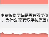 南京传媒学院是否有双学位，为什么(南传双学位原因)