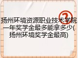 扬州环境资源职业技术学院一年奖学金最多能拿多少(扬州环境奖学金最高)