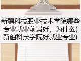 新疆科技职业技术学院哪些专业就业前景好，为什么(新疆科技学院好就业专业)