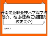 云南锡业职业技术学院学校简介，校史概述(云锡职院校史简介)
