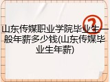 山东传媒职业学院毕业生一般年薪多少钱(山东传媒毕业生年薪)