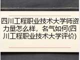 四川工程职业技术大学师资力量怎么样，名气如何(四川工程职业技术大学评价)