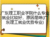 广东理工职业学院什么专业就业比较好，原因是啥(广东理工就业优势专业)