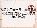 沈阳化工大学是一本还是本科第二批(沈阳化工大学属第几批次)
