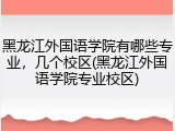 黑龙江外国语学院有哪些专业，几个校区(黑龙江外国语学院专业校区)