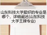 山东科技大学最好的专业是哪个，详细阐述(山东科技大学王牌专业)