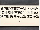 湖南税务高等专科学校哪些专业就业前景好，为什么(湖南税务高专就业优势专业)