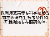 株洲师范高等专科学校是否有在职研究生,报考条件如何(株洲师专在职研条件)