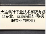 大连枫叶职业技术学院有哪些专业，就业前景如何(枫职专业与就业)