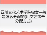 四川文化艺术学院宿舍一般是怎么分配的(川文艺宿舍分配方式)