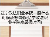 辽宁政法职业学院一般什么时候放寒暑假(辽宁政法职业学院寒暑假时间)