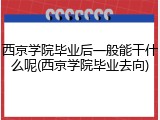 西京学院毕业后一般能干什么呢(西京学院毕业去向)