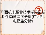 广西机电职业技术学院最新招生简章深度分析(广西机电招生分析)