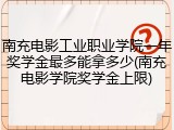 南充电影工业职业学院一年奖学金最多能拿多少(南充电影学院奖学金上限)