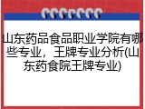 山东药品食品职业学院有哪些专业，王牌专业分析(山东药食院王牌专业)