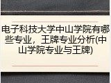 电子科技大学中山学院有哪些专业，王牌专业分析(中山学院专业与王牌)