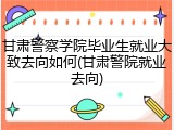 甘肃警察学院毕业生就业大致去向如何(甘肃警院就业去向)